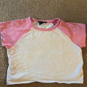 Cute Pink And White Baseball t shirt